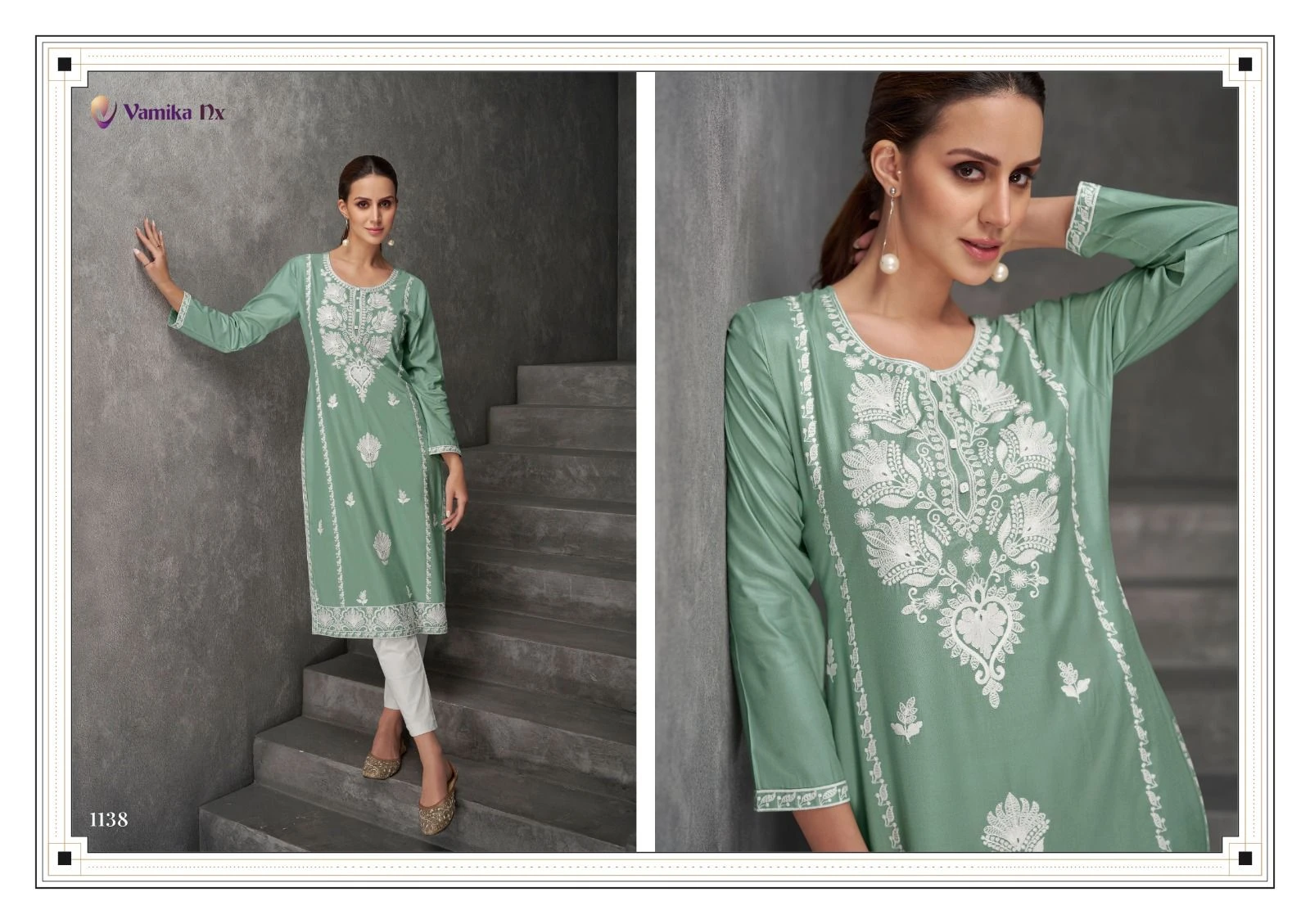 Vamika Rooh Vol 7 Pure Rayon Viscos Wholesale Fancy Kurti with Pant Catalog — Wholesale Kurtis, MPA wholesale from Surat — Photo 4